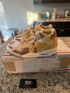 Size 7W Jordan Retro 3 WNBA Desert Camo Women’s SKU HM4301-200 Brand New